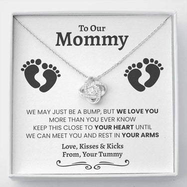 New Mom of Twins (Tummy) Love Knot Necklace - Love You This Much